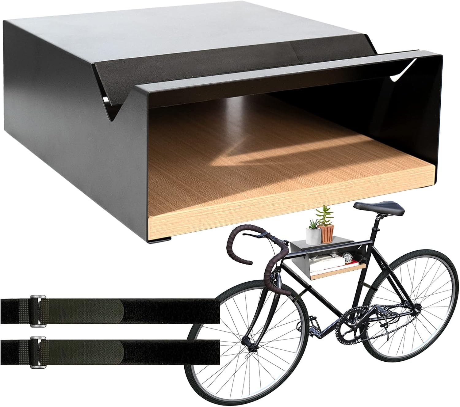 MOSHAY Supporto Bici da Parete in Alluminio e Legno - immagine 1