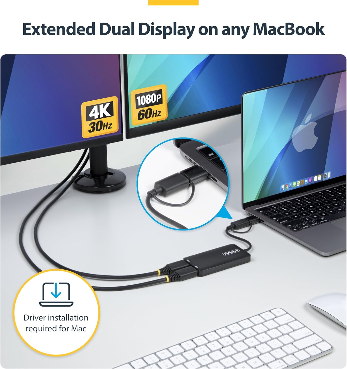 Startech.com Adattatore USB C/A a Doppio HDMI 4K30Hz - immagine 4