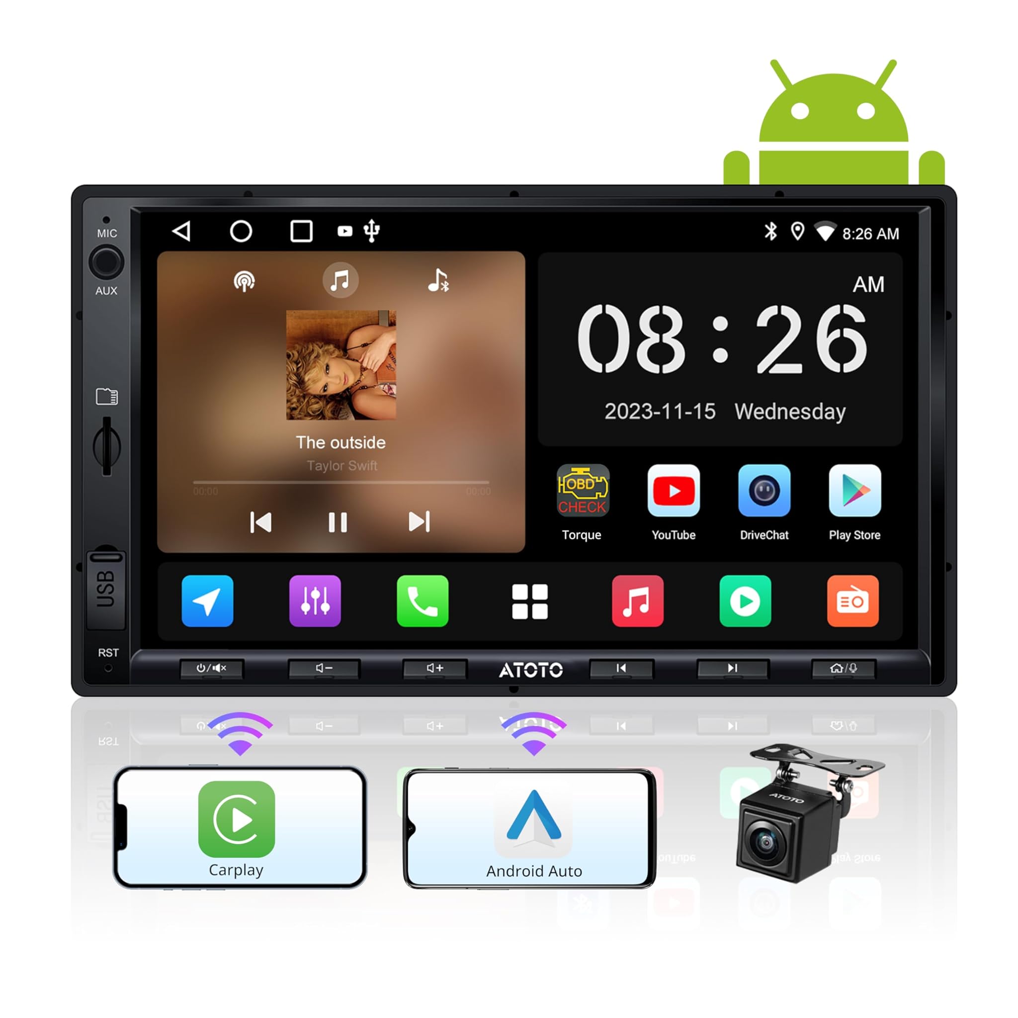 Atoto A5 Autoradio 2 Din Android 7" Touchscreen