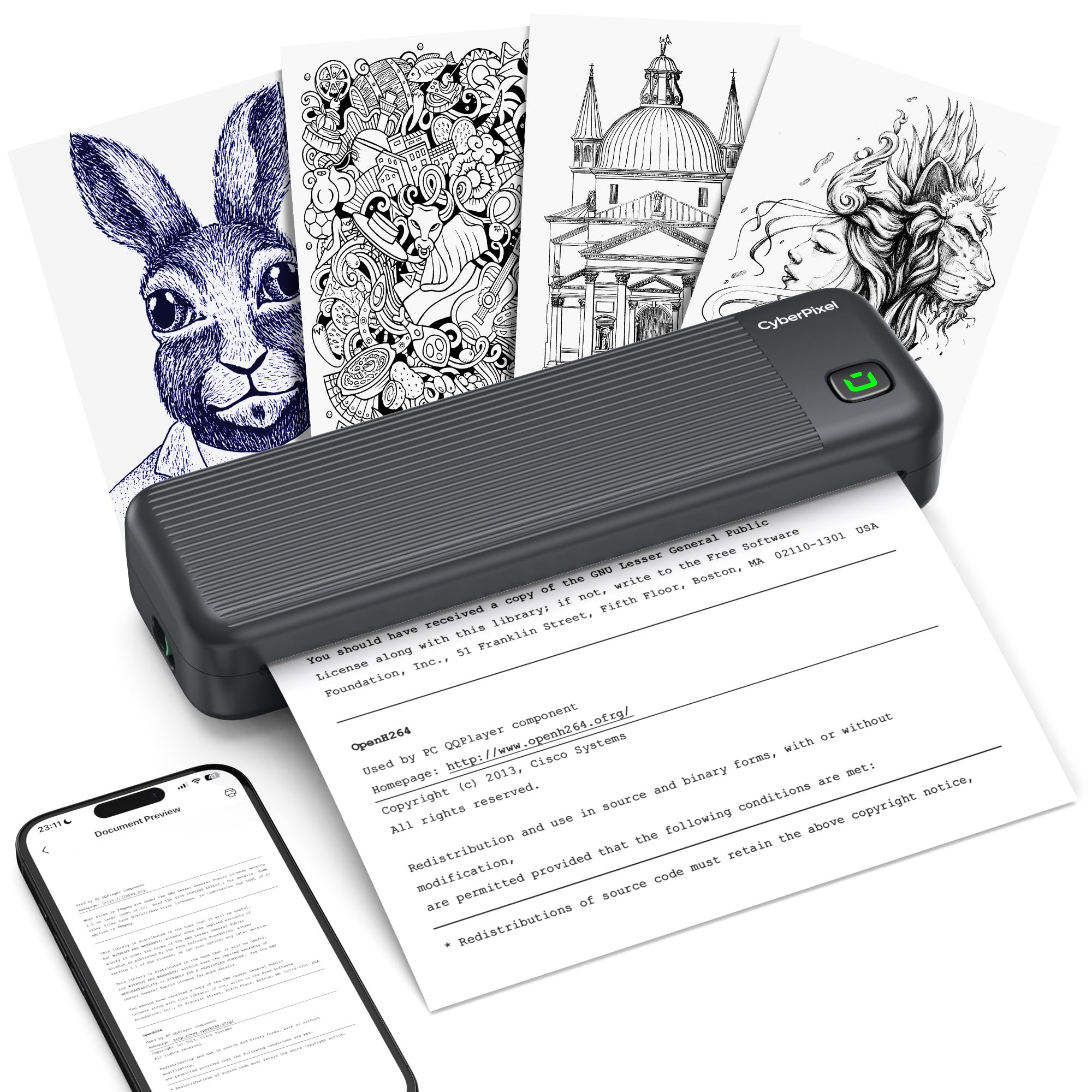 Stampante Termica Portatile A4 Senza Inchiostro