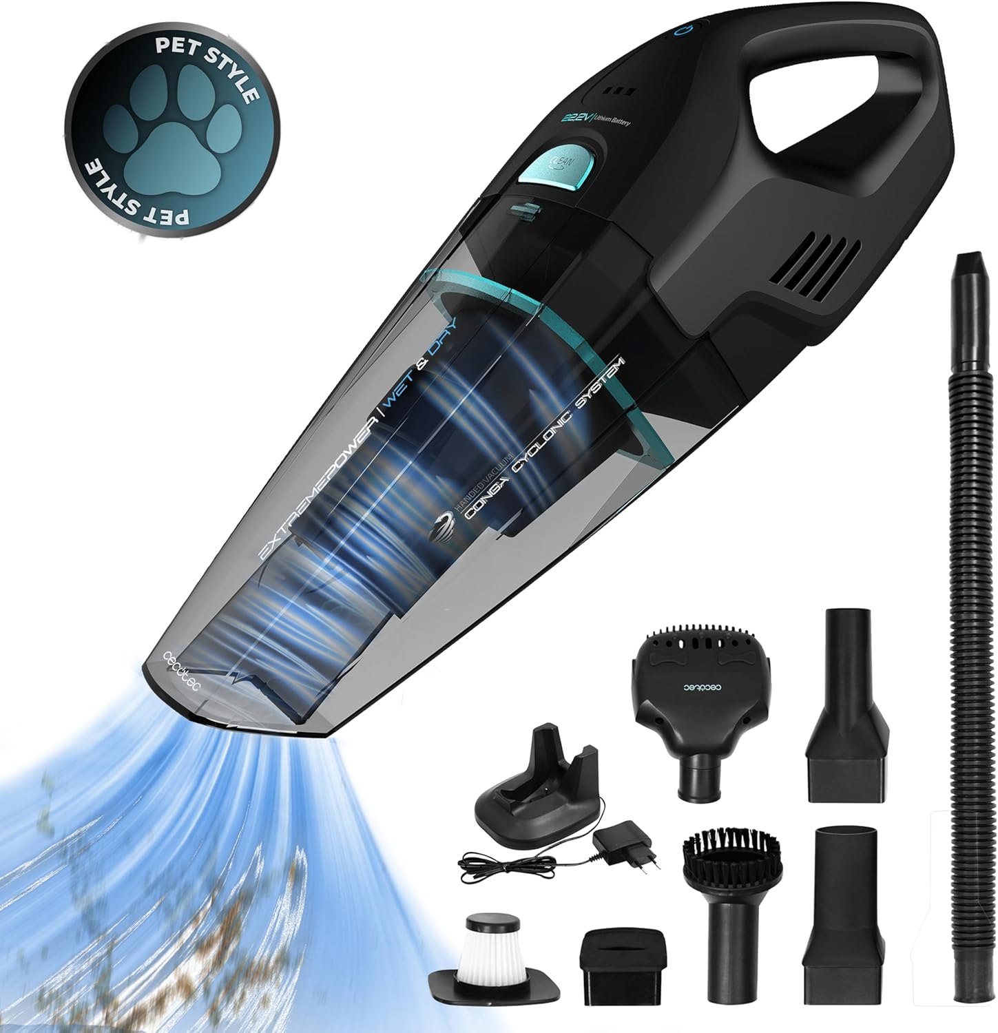 Cecotec Conga Immortal 22.2 Animal Hand X-Treme - Aspirapolvere a Mano - immagine 2