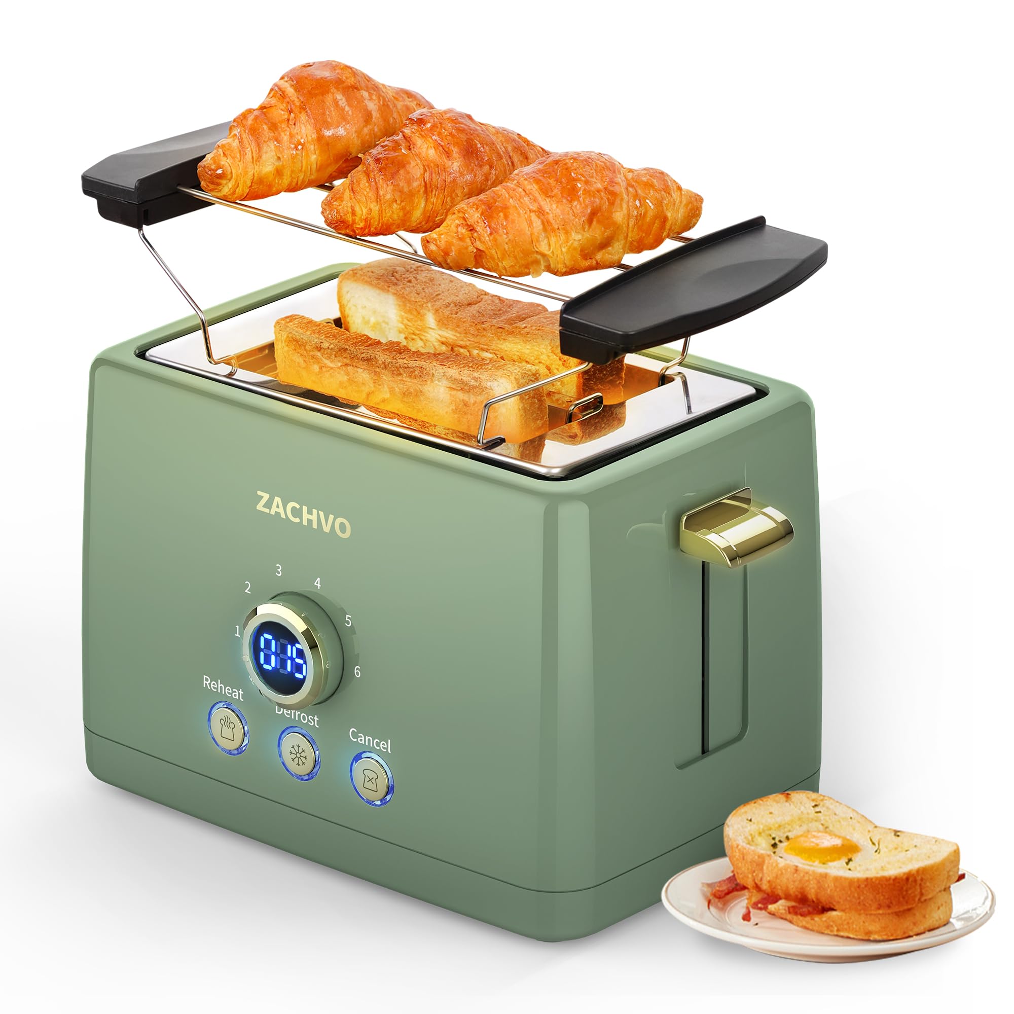 Zachvo Tostapane 2 Fette con Inserto Panini 850W