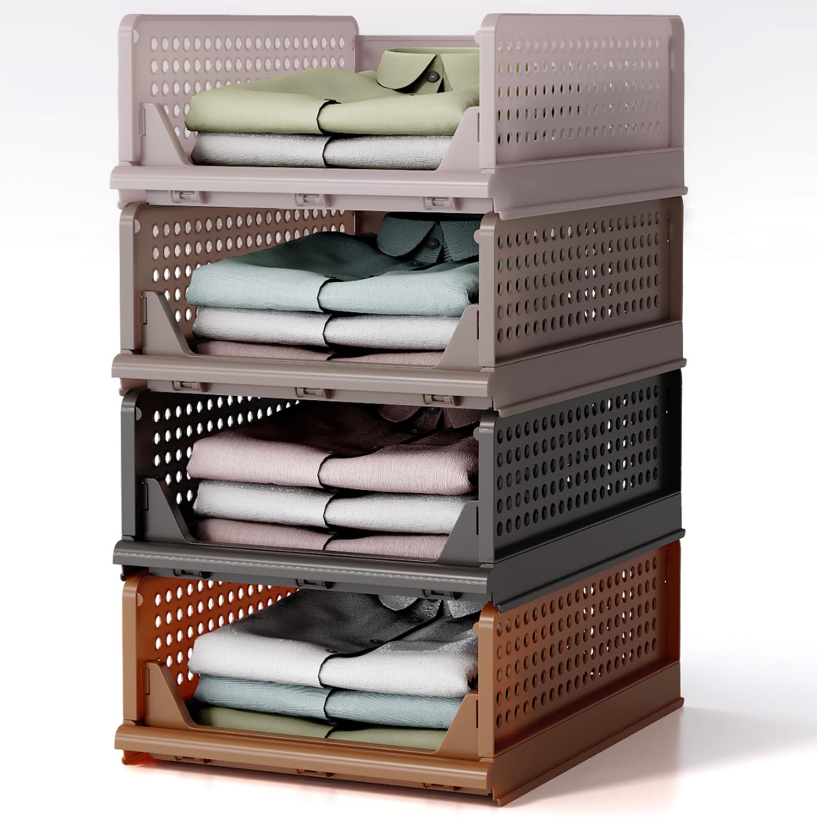 Rman Organizer Armadio Pieghevole 4 Set, Marrone