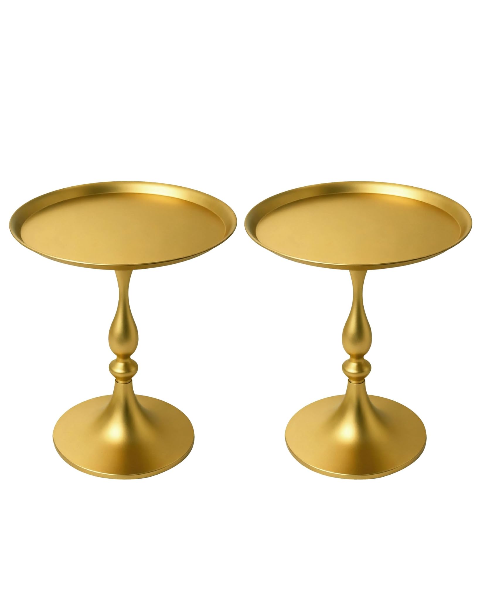 Pacchetto da 2 Tavolini Laterali Rotondi in Metallo