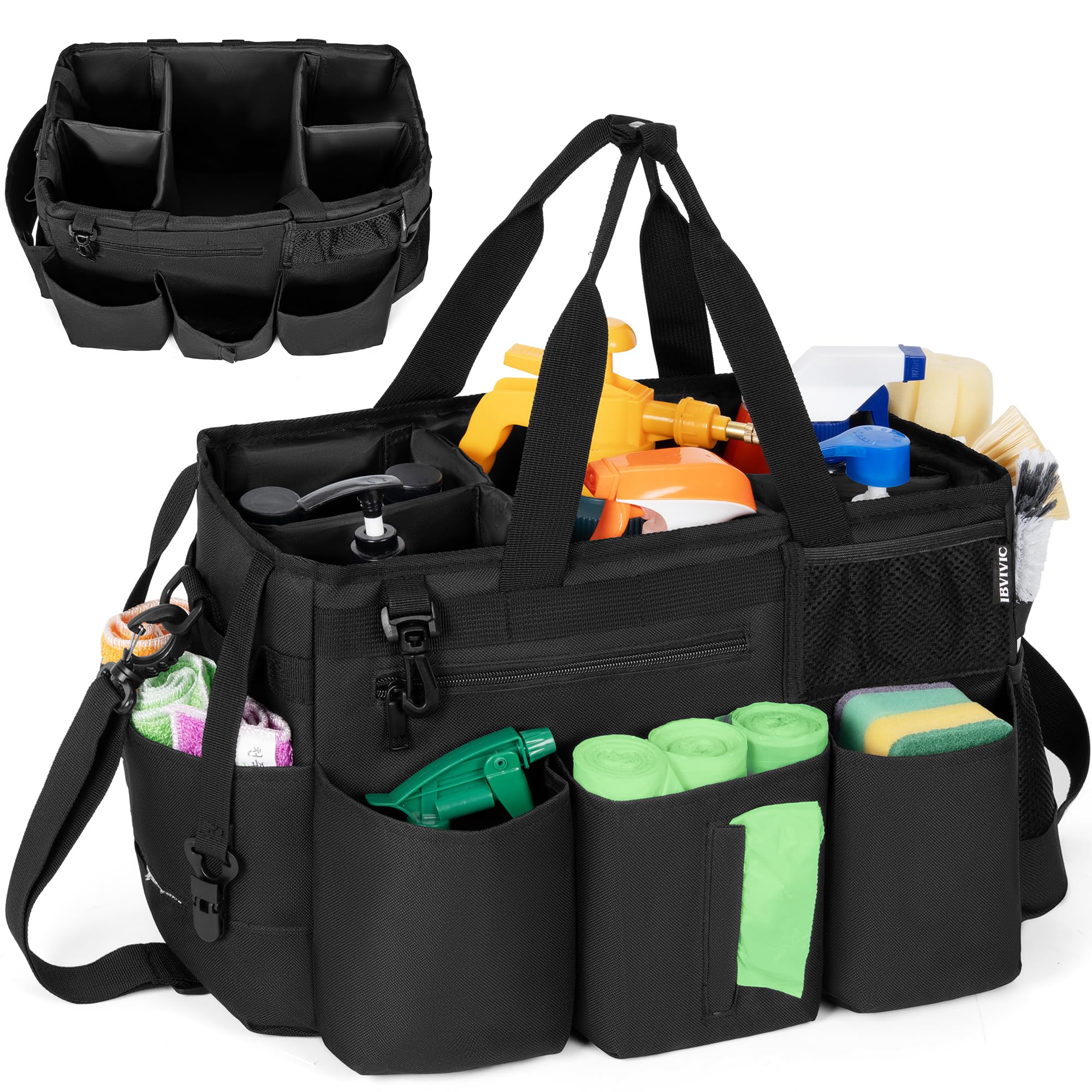 Ouutmee Borsa per la pulizia 18x33x26 cm, Nero