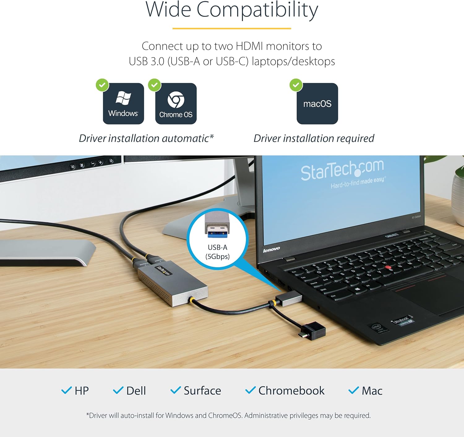 Startech.com Adattatore USB 3.0 a Doppio HDMI - immagine 3