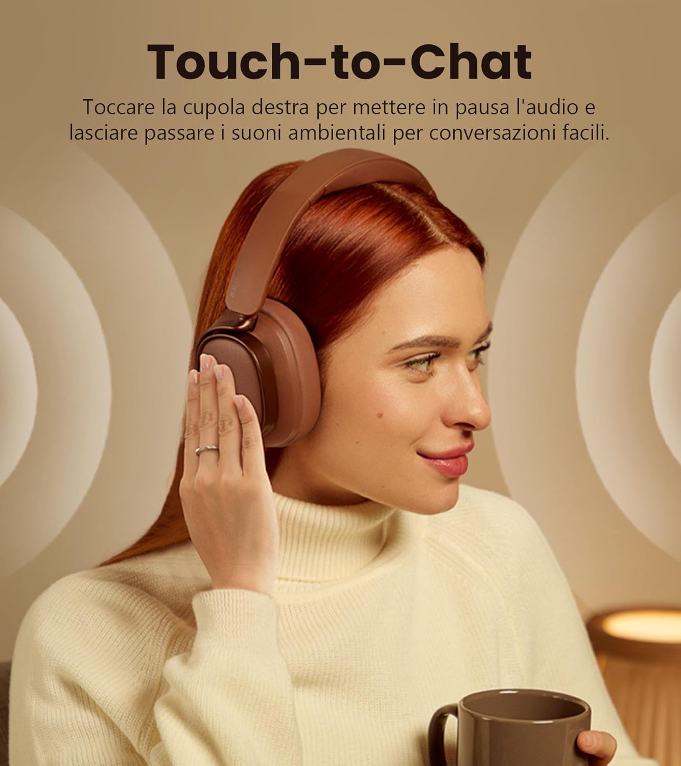 Edifier ES850NB - Cuffie Over Ear Wireless ANC 45dB, Rosa - immagine 7