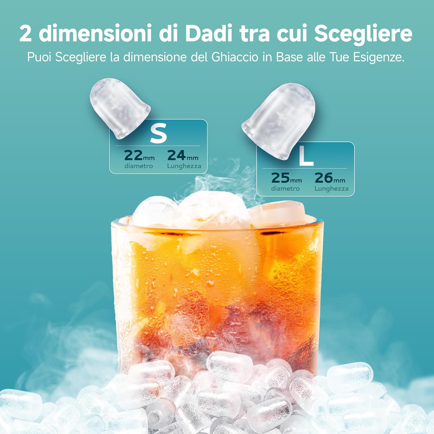 Euhomy Macchina Ghiaccio Casa 12KG/24H, Nera - immagine 2