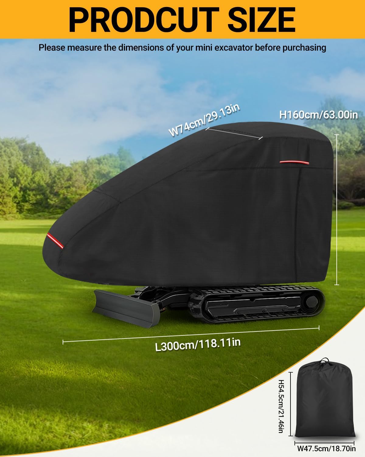 Cemofe Copertura per Mini Escavatore 300x160x74cm - immagine 7