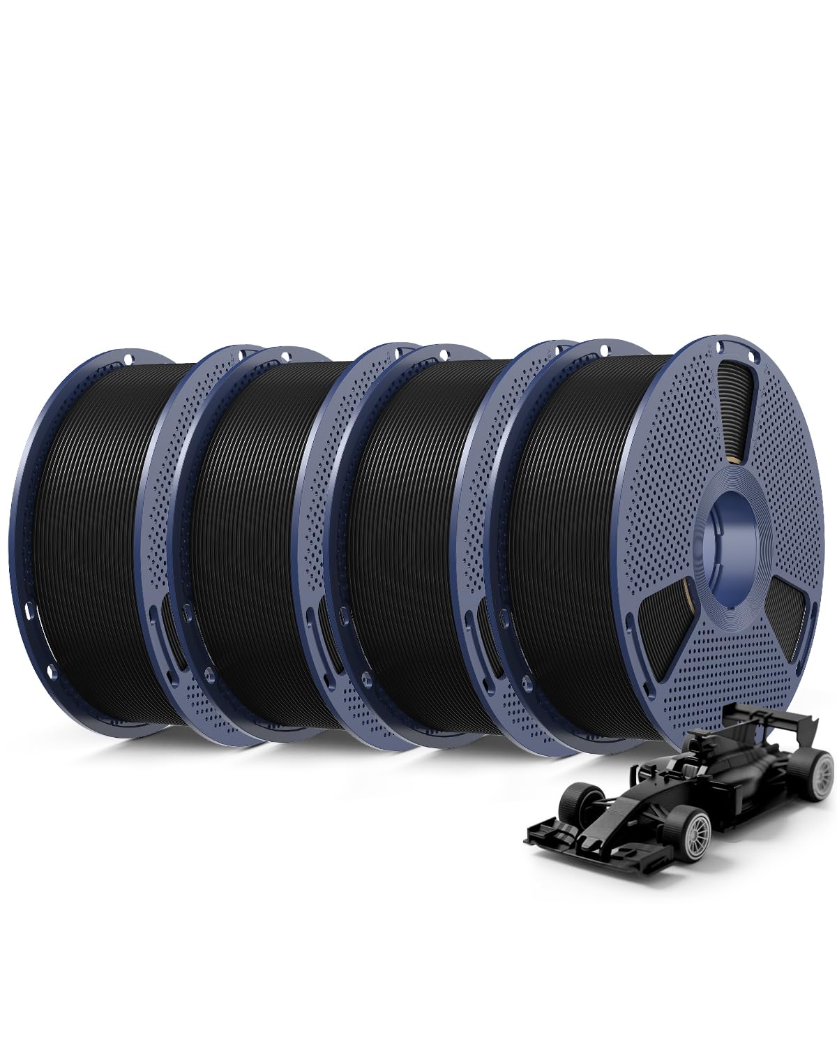 Sunlu Filamento Rapido PLA Plus 2.0 per Stampante 3D (4x Nero)