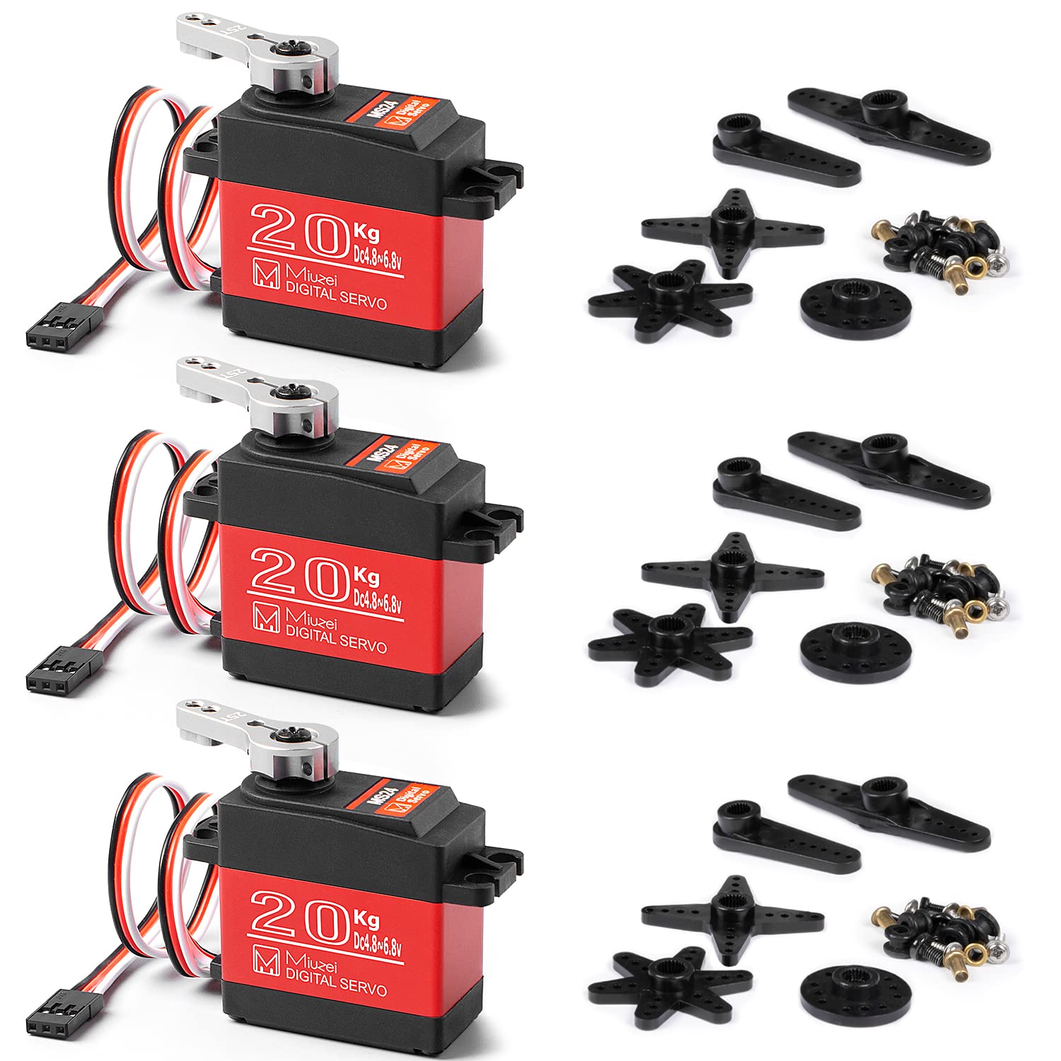 Miuzei Servo RC Digitale 20kg 270° Impermeabile (3 pezzi)