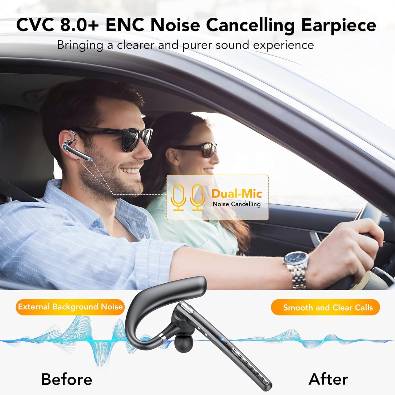 Cascho Auricolare Bluetooth Singolo V5.4 - immagine 4