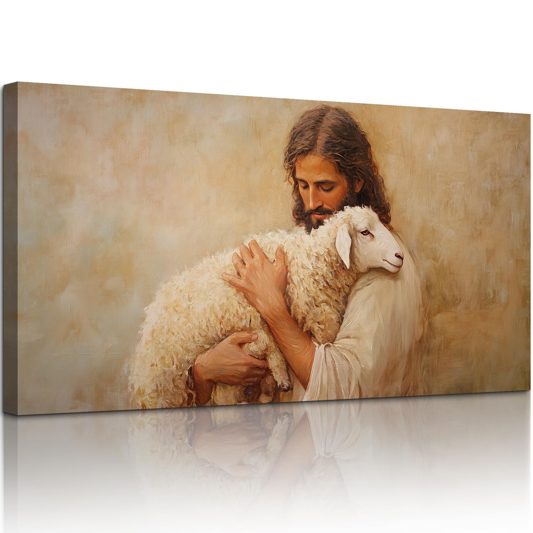 hyidecorart Quadri Moderni Soggiorno 73x146 cm Gesù e Agnello
