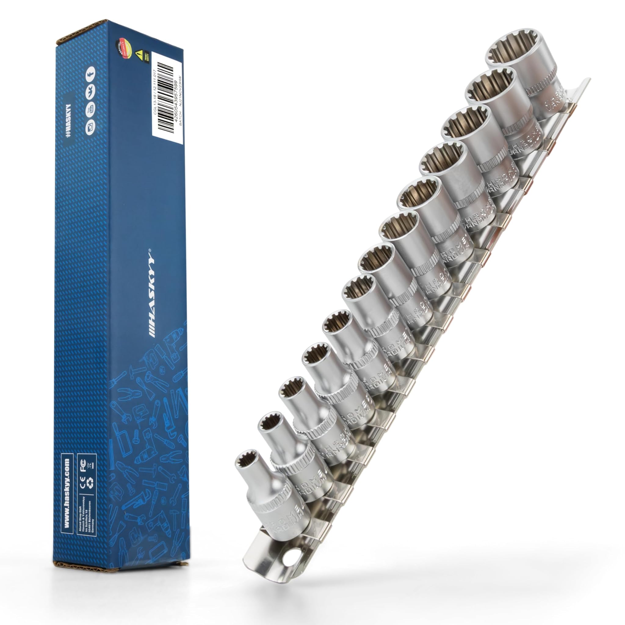 Set di Chiavi a Bussola 13 Pezzi 1/4", 4-14mm