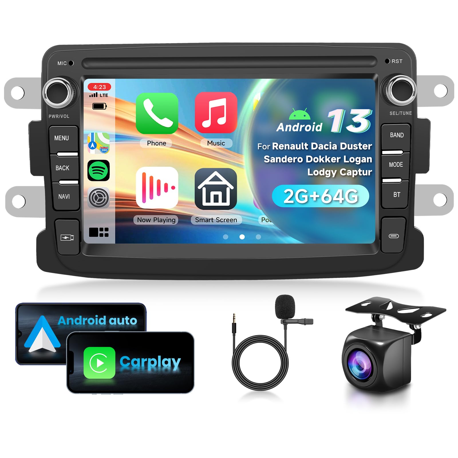 Autoradio 7" per Dacia Duster/Sandero/Dokker/Logan/Lodgy/Captur