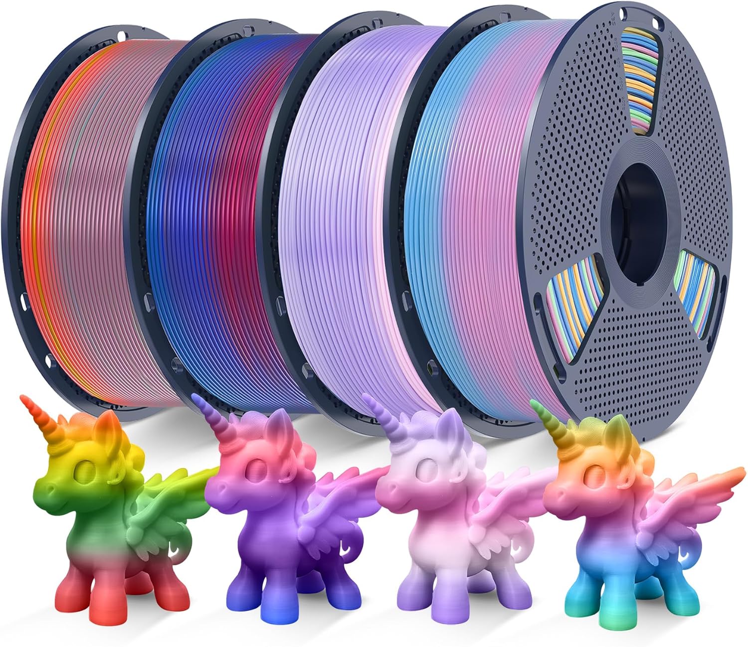 Sunlu Regenboog PLA Filamentbundle Multicolor 4KG - immagine 1