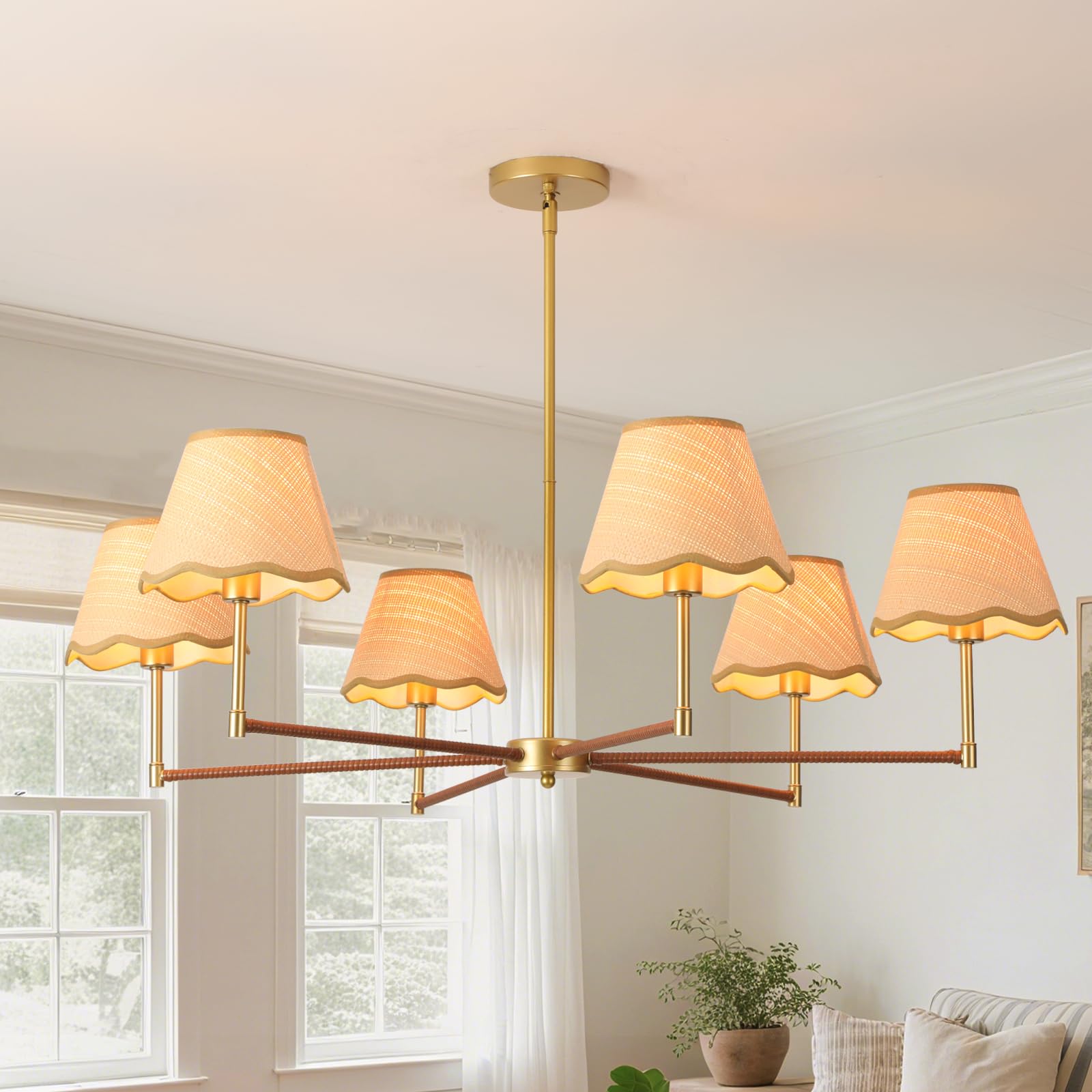 Lampadario Soggiorno Vintage 6 Luci E14 100cm