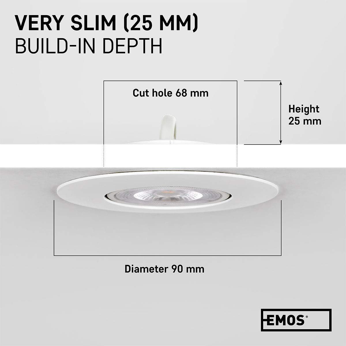 Emos Faretti LED Incasso 5W 450 Lumen 3000K - immagine 4