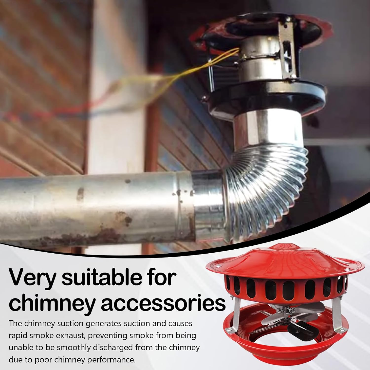 Aspiratore Fumo 100W per Camino 12-21cm - immagine 3