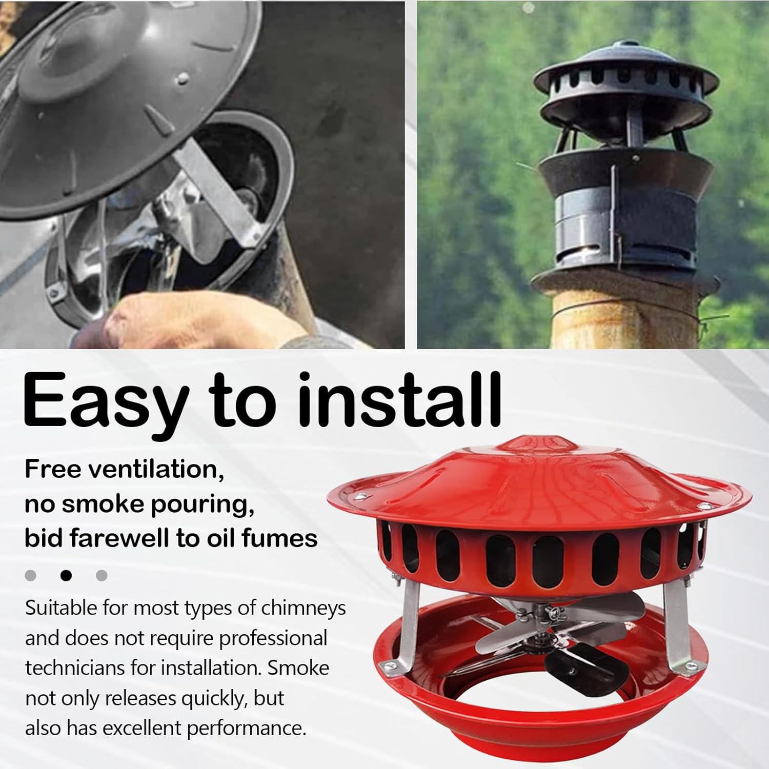 Aspiratore Fumo 100W per Camino 12-21cm - immagine 6