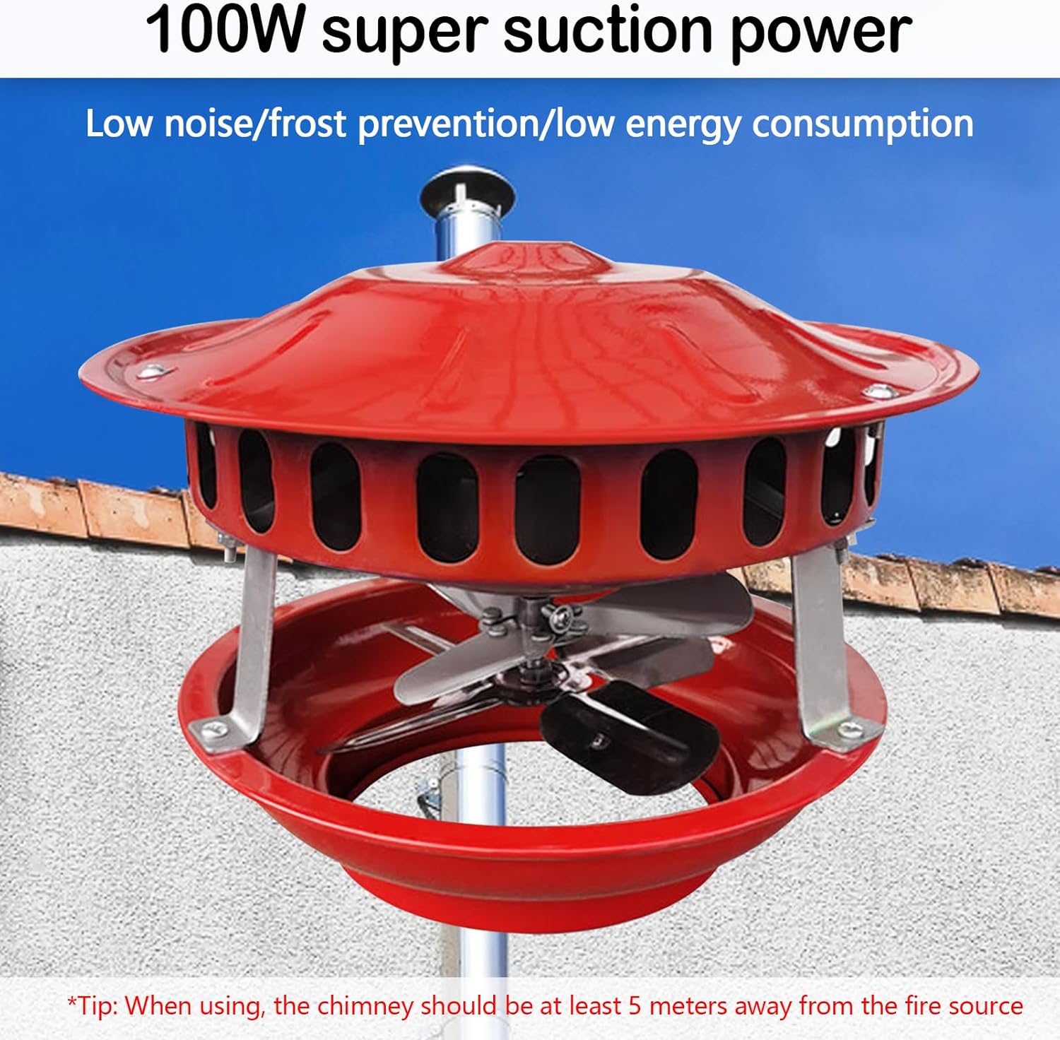 Aspiratore Fumo 100W per Camino 12-21cm - immagine 8