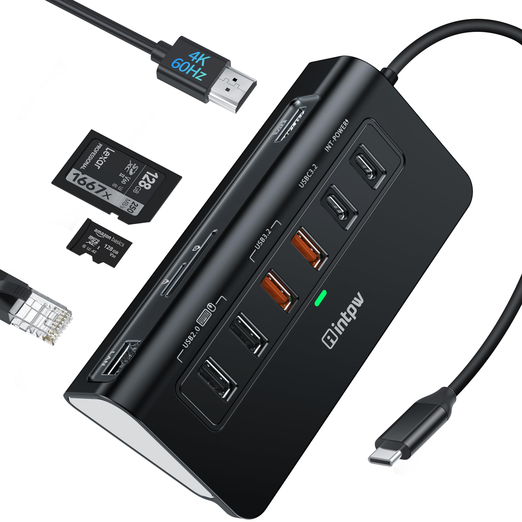P9R PRO USB C Hub 10 in 1 con Ethernet 1 Gbps
