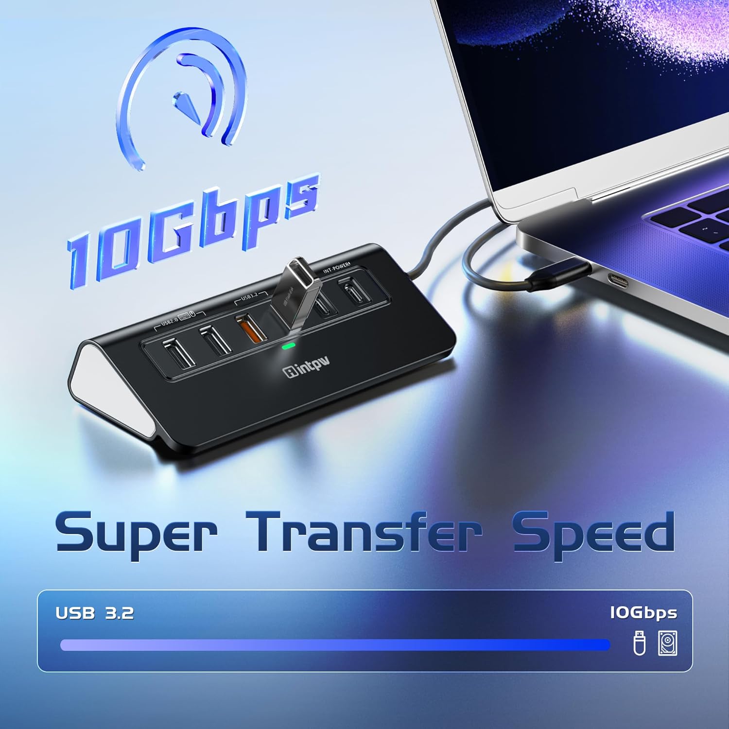 P9R PRO USB C Hub 10 in 1 con Ethernet 1 Gbps - immagine 3