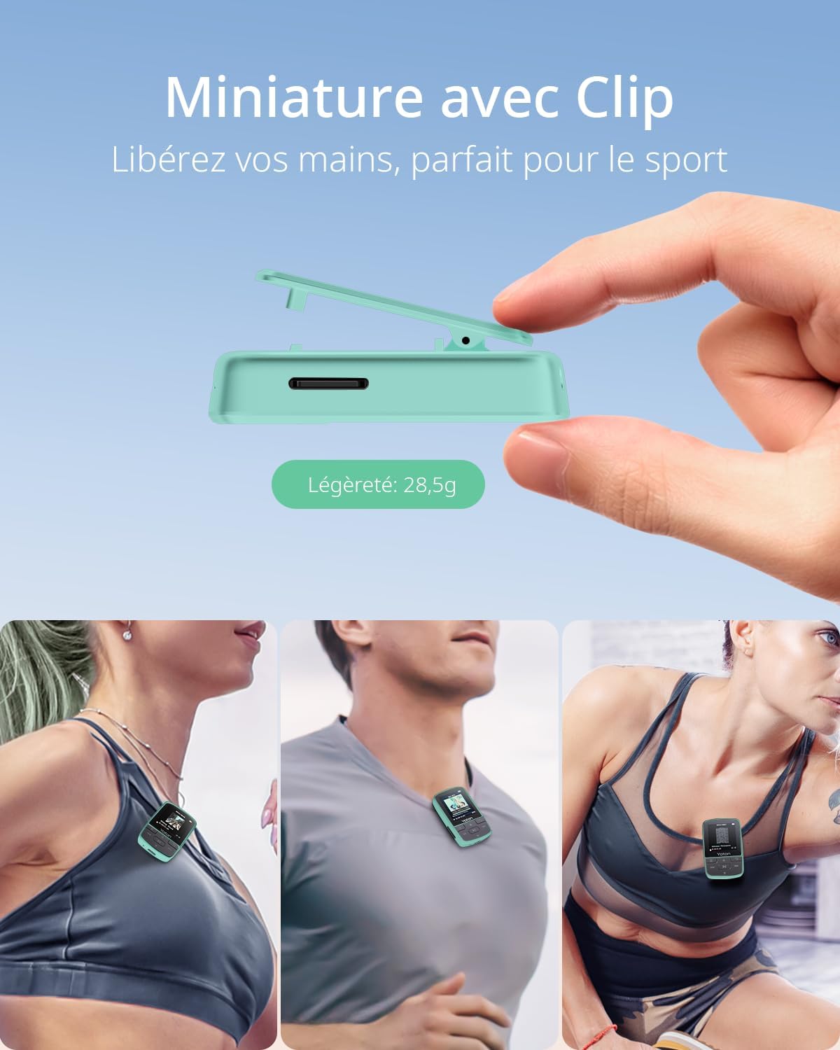 Lettore MP3 con Bluetooth 5.2 e 64 GB, Verde - immagine 3