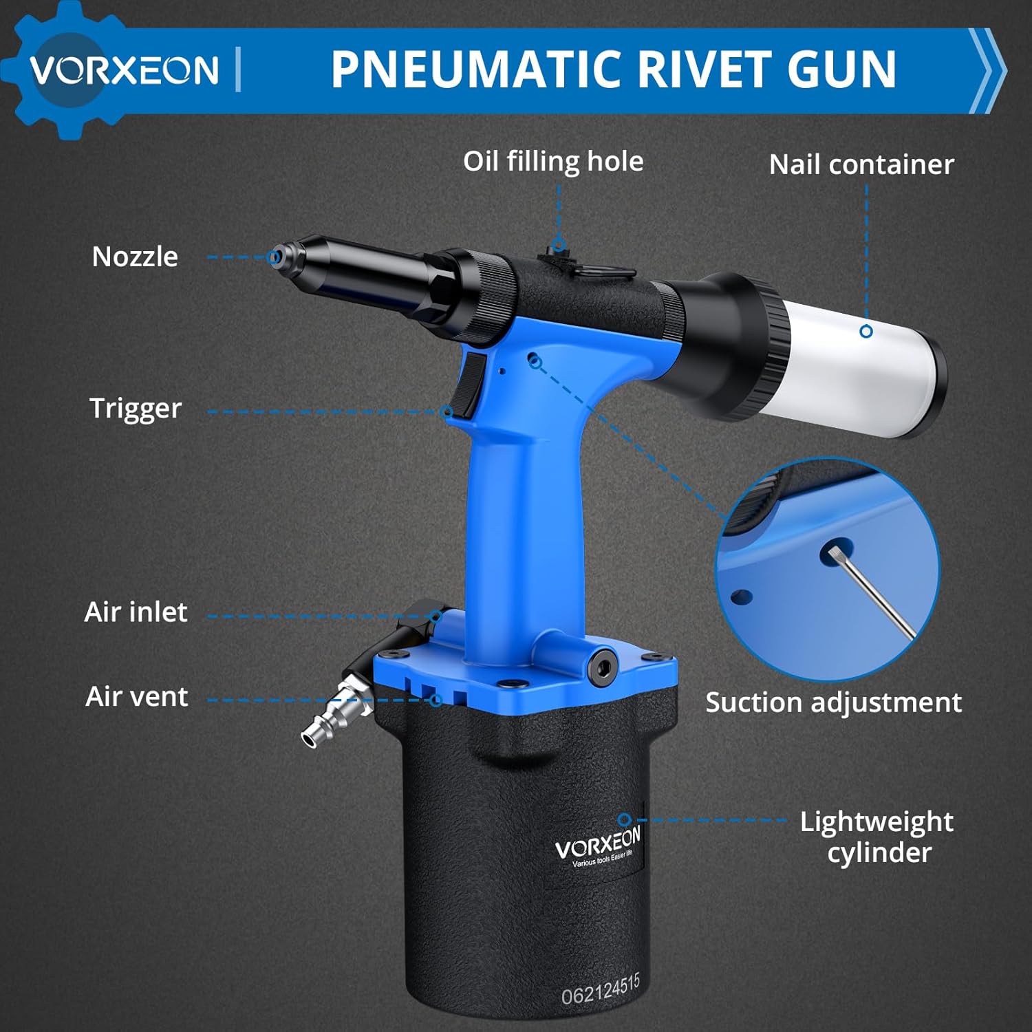 Rivettatrice ad Aria Compressa con 5 Bocchini - immagine 4