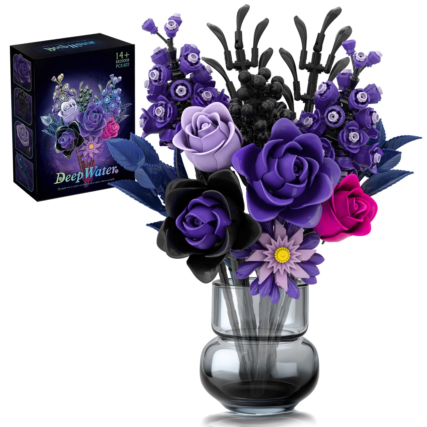 Purple Flowers Bouquet Building Set, 20008 (822 pezzi)