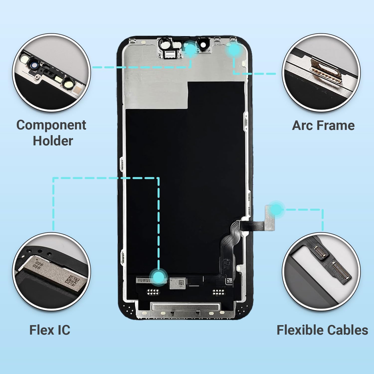 Display per iPhone 13 - Schermo LCD di Ricambio 6,1 Pollici - immagine 3