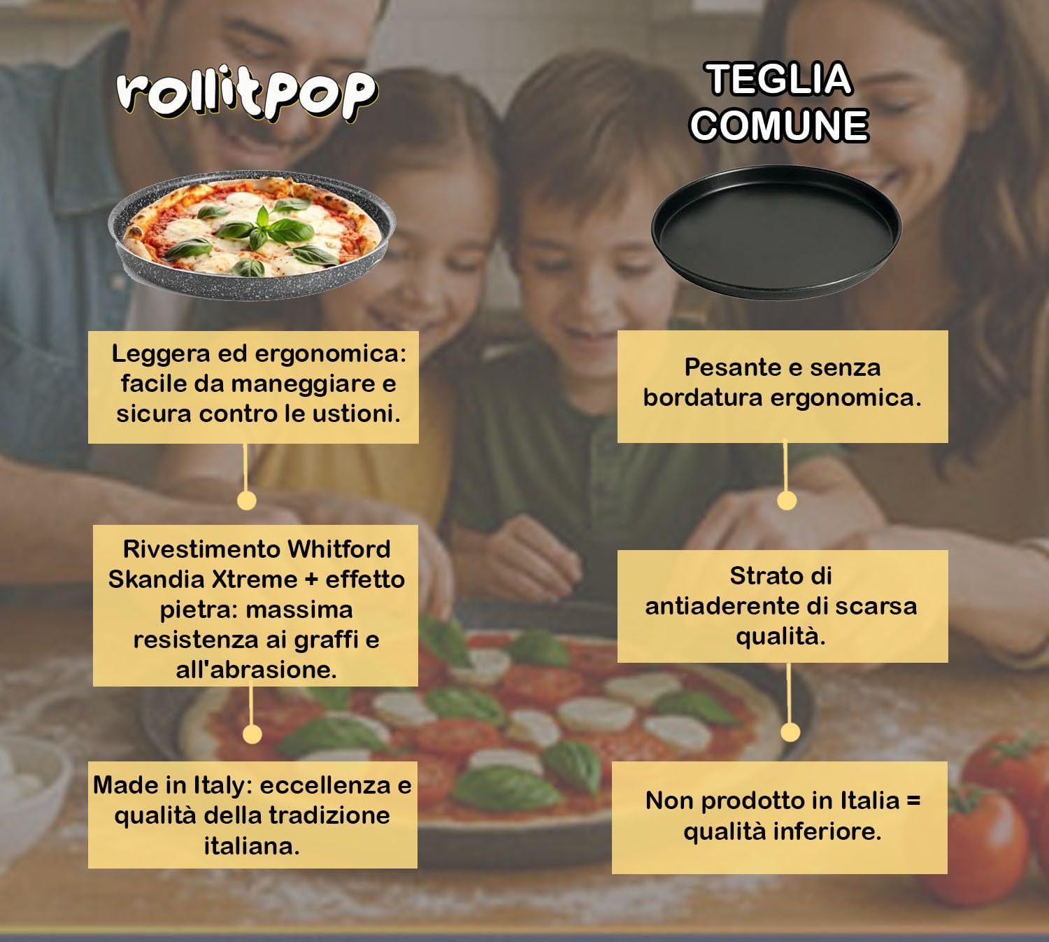 Teglia Forno Rotonda Antiaderente 34cm, Linea Vulcania - immagine 8