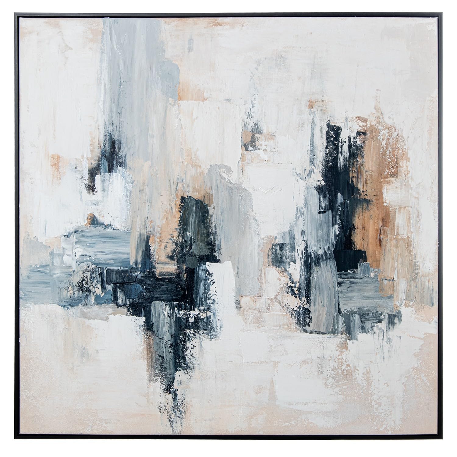 DRW Quadro su Tela Astratto con Cornice PS 100x100cm