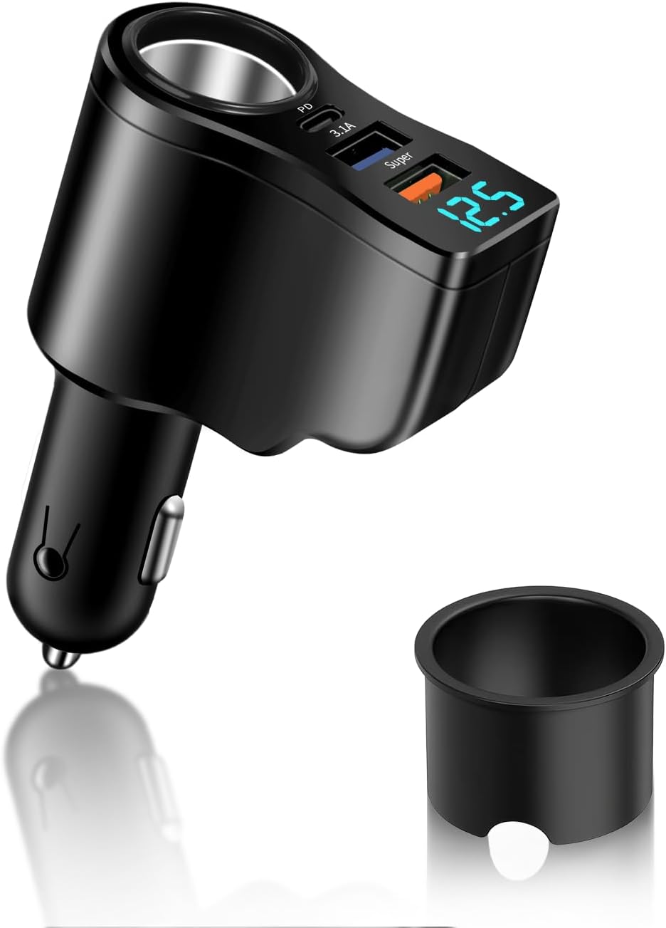 Caricabatteria Auto 106W 4-in-1 con Accendisigari USB-C - immagine 1