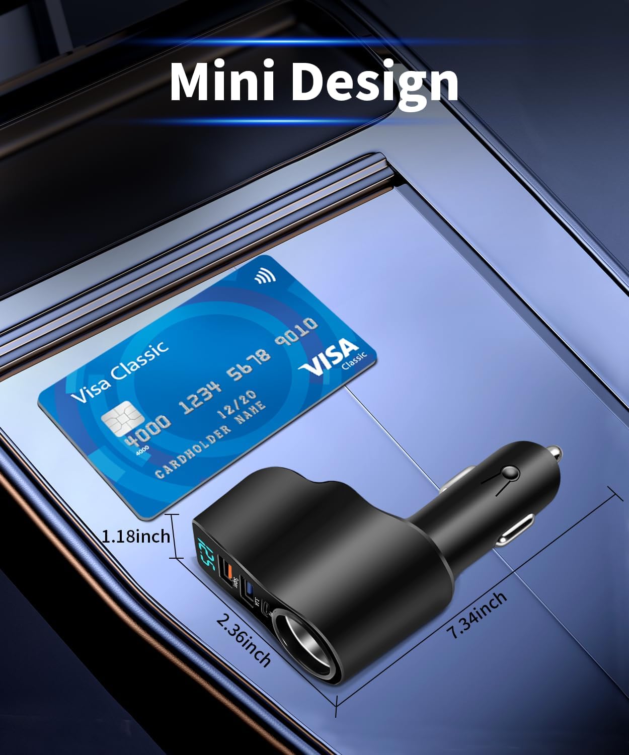 Caricabatteria Auto 106W 4-in-1 con Accendisigari USB-C - immagine 6