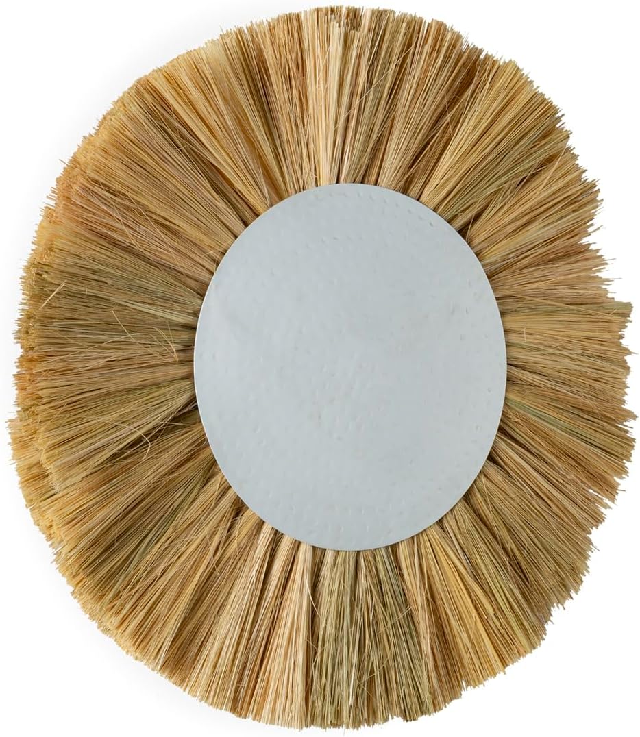 APLIQUE 49X49X10 METAL BLANCO ENVEJECIDO/HIERBA MARINA NATURAL - immagine 3