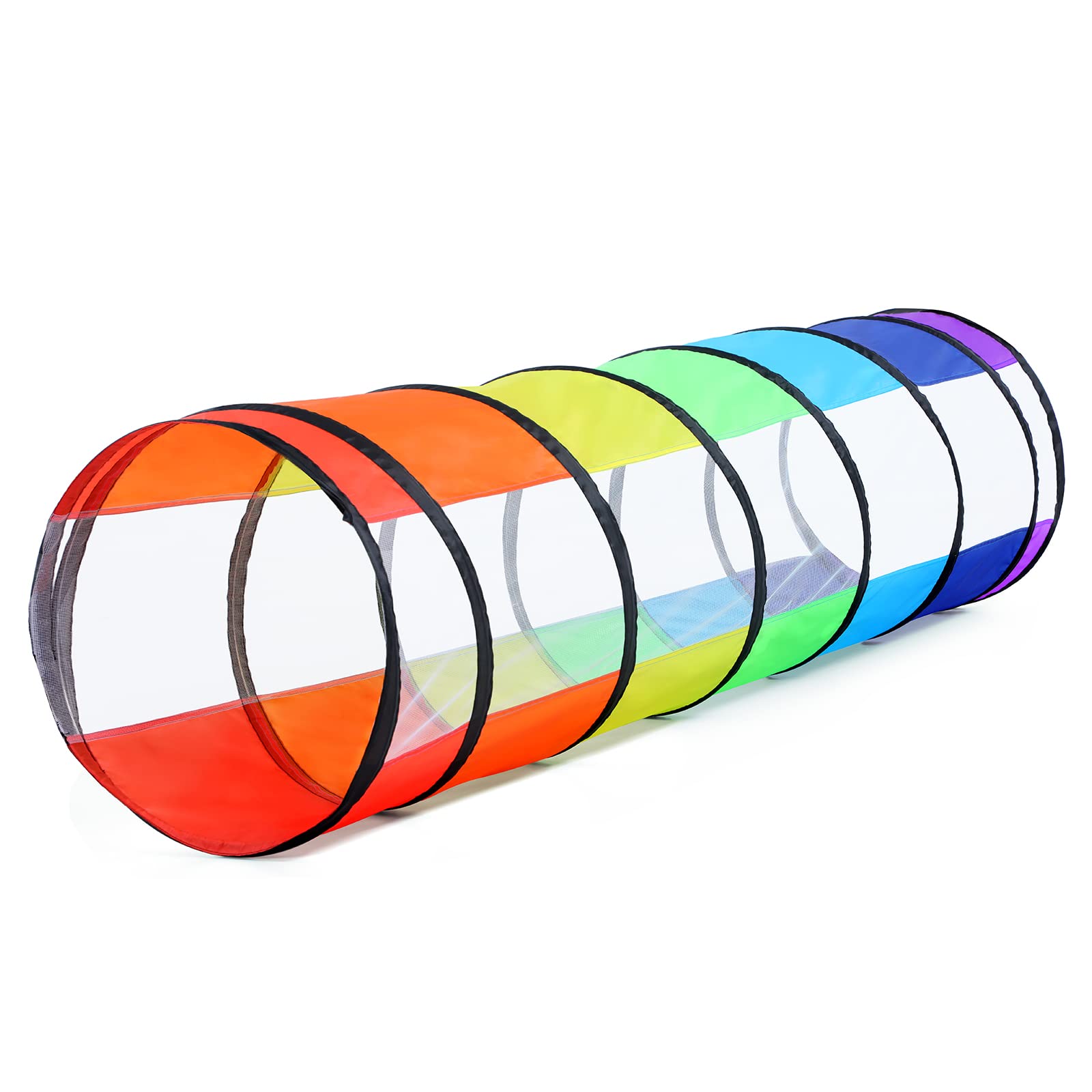 Wilwolfer Tunnel Gioco per Bambini 180cm, Arcobaleno