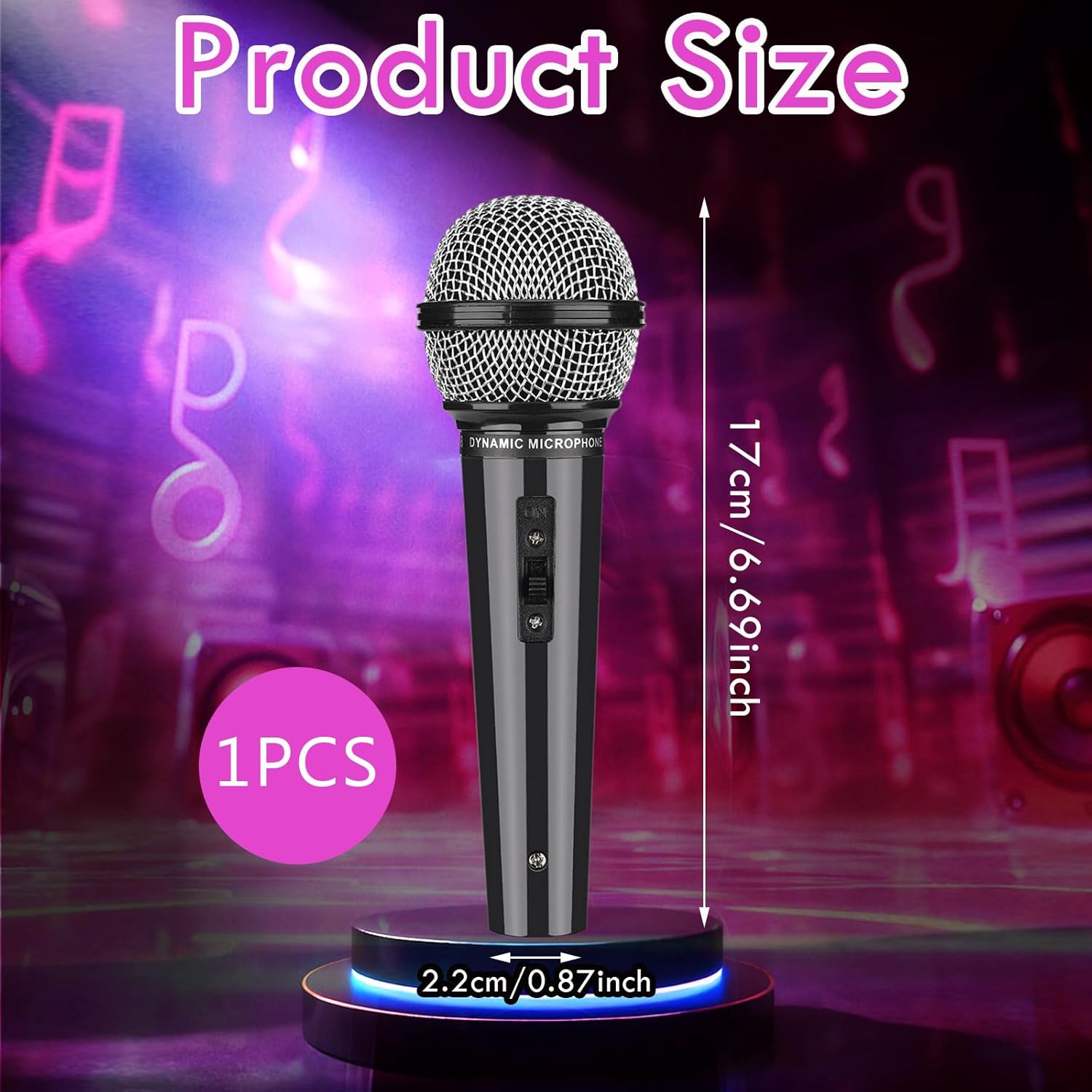 Microfono Giocattolo, Microfoni Finto Nero, Interessante Microfono Simulato, Microfoni Giocattoli per Bambini Adulti Palcoscenico Divertente Fotografia Feste Accessori (Nero-1pcs) - immagine 2