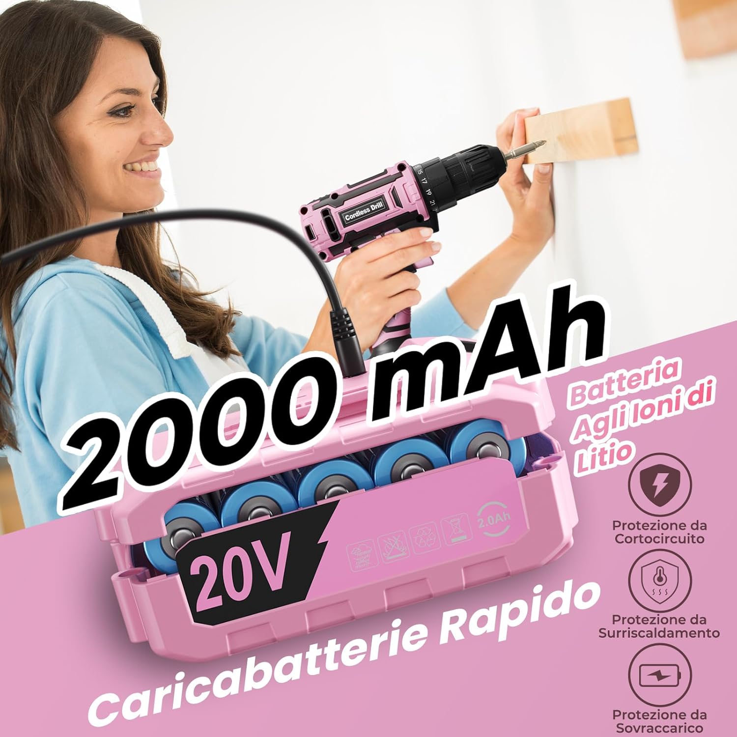 Avvitatore a Batteria 20V con 85 Accessori - immagine 4