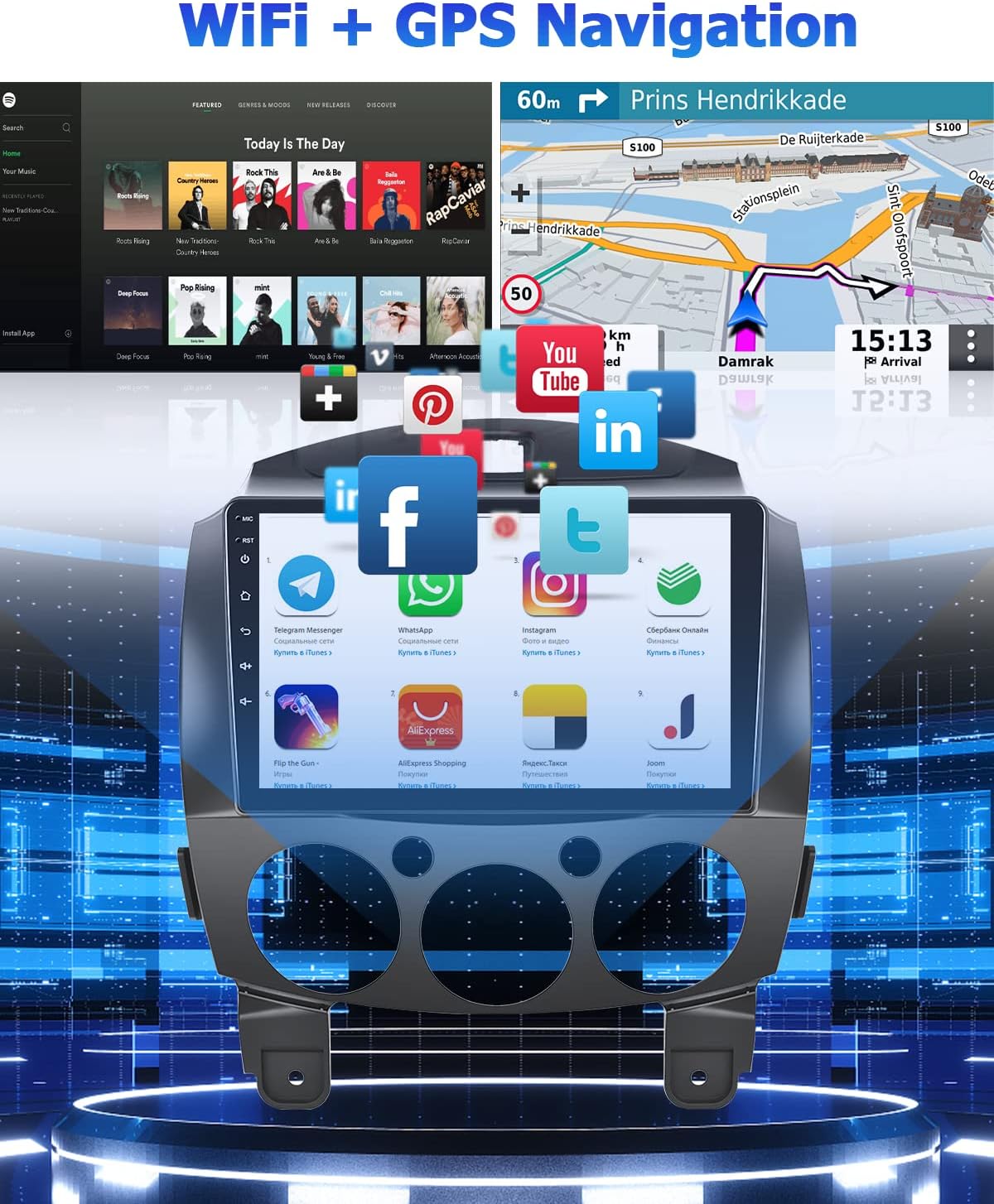 Hikity Android Autoradio 9" per Mazda 2 2007-2014 - immagine 3