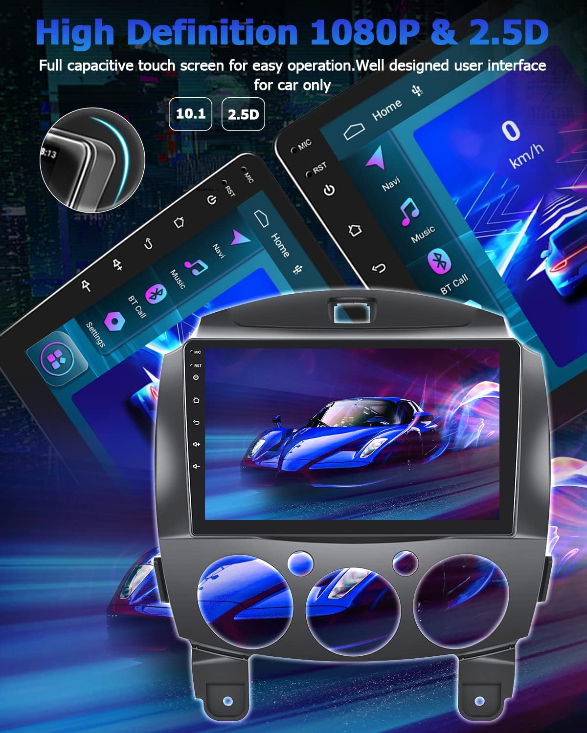 Hikity Android Autoradio 9" per Mazda 2 2007-2014 - immagine 8