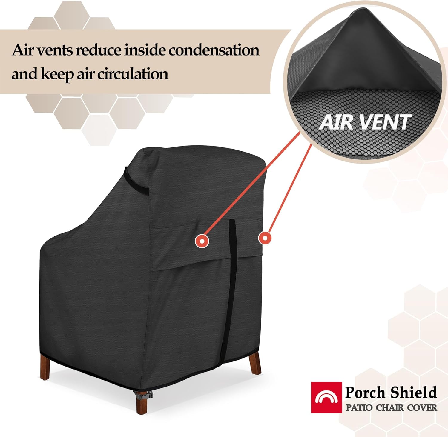 Porch Shield Coprisedia Impilabili da Patio, Nere - immagine 5