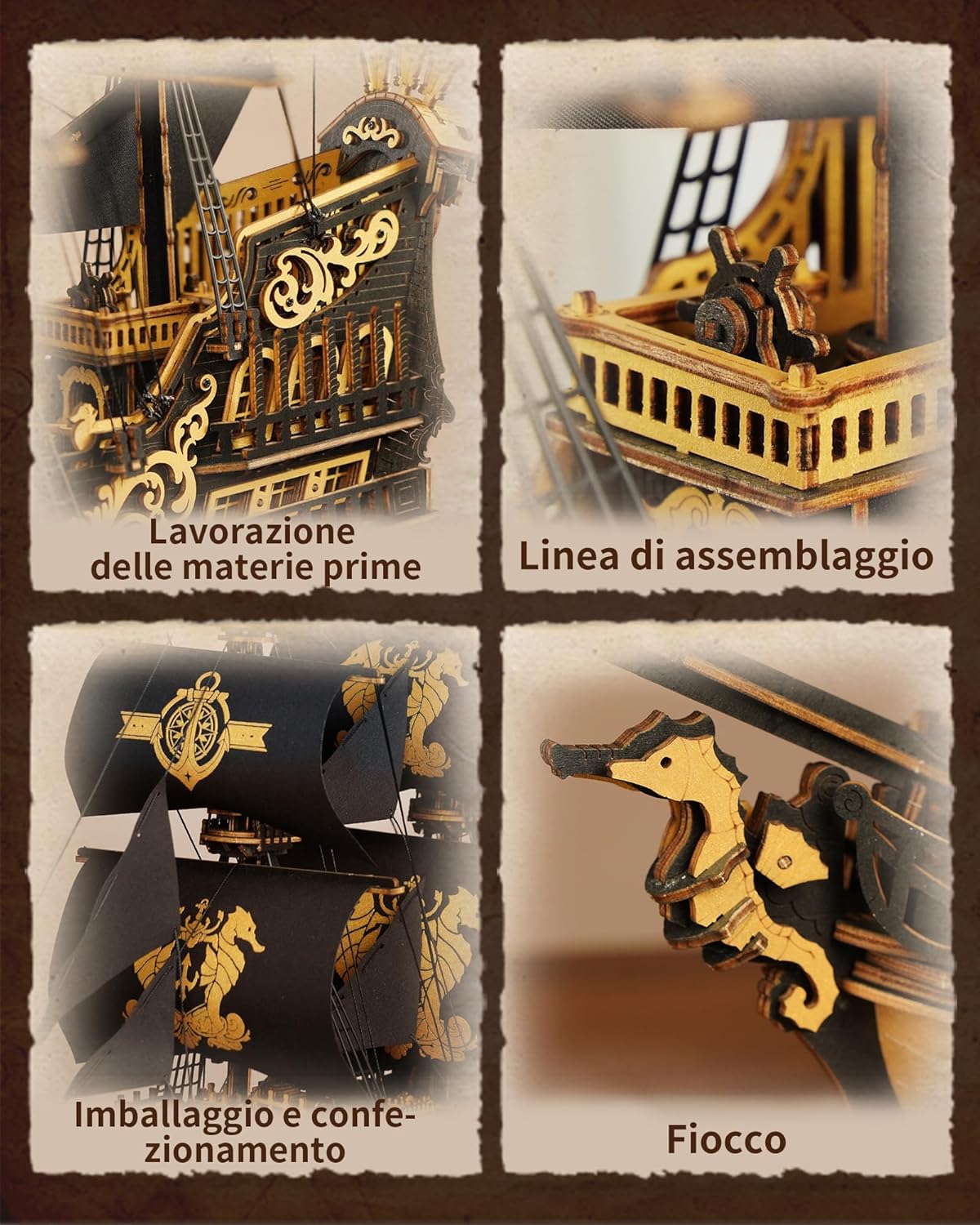 Rokr Kit Modelli Barche in Legno Puzzle 3D per Adulti - immagine 4