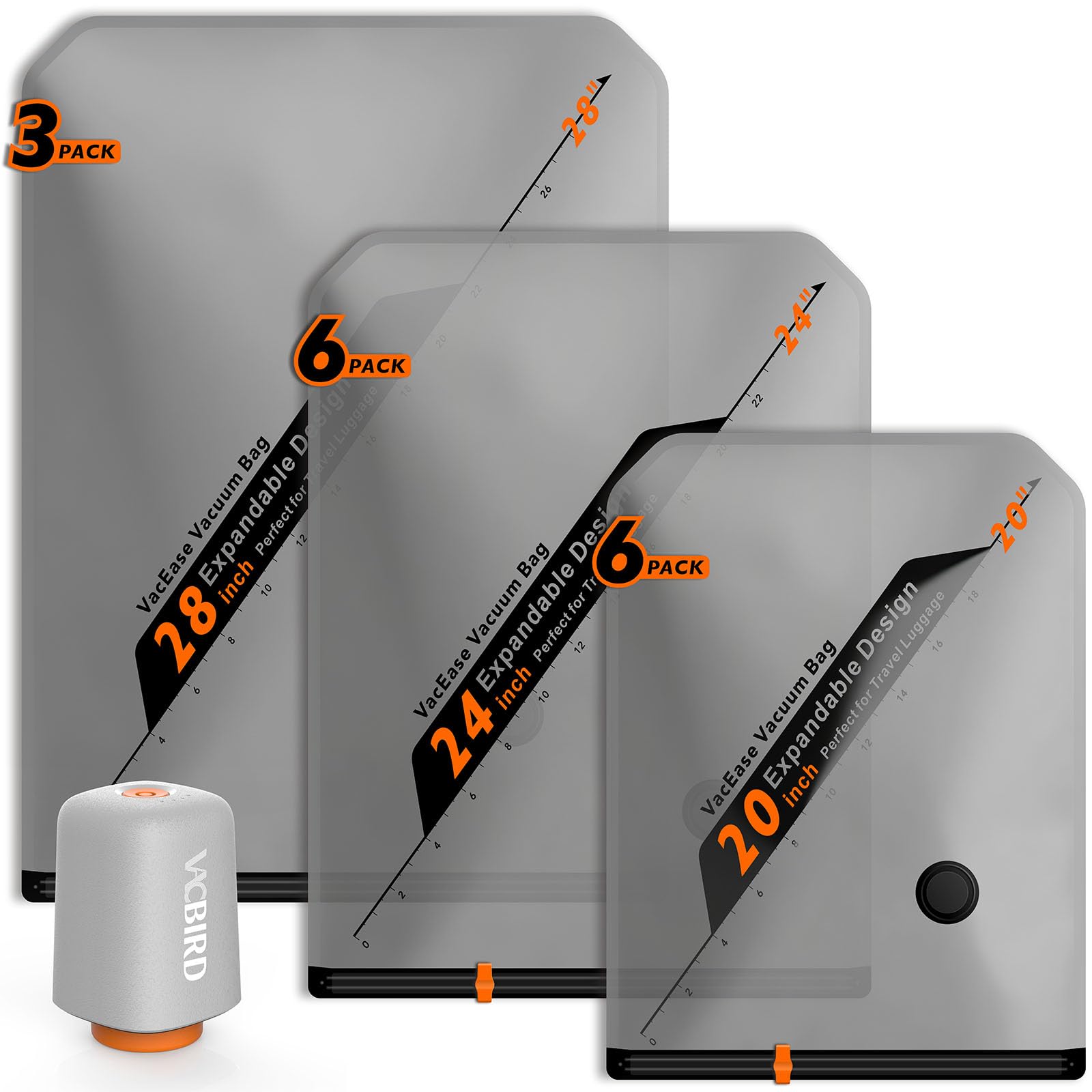 Sacchetti Sottovuoto Vestiti con Pompa Senza Fili