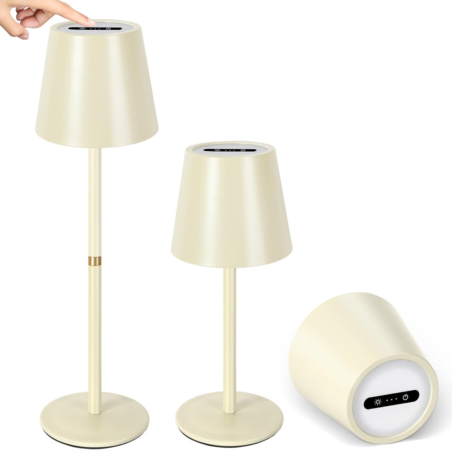 Outon 2 Lampade LED Senza Fili con Batteria, Beige - immagine 1