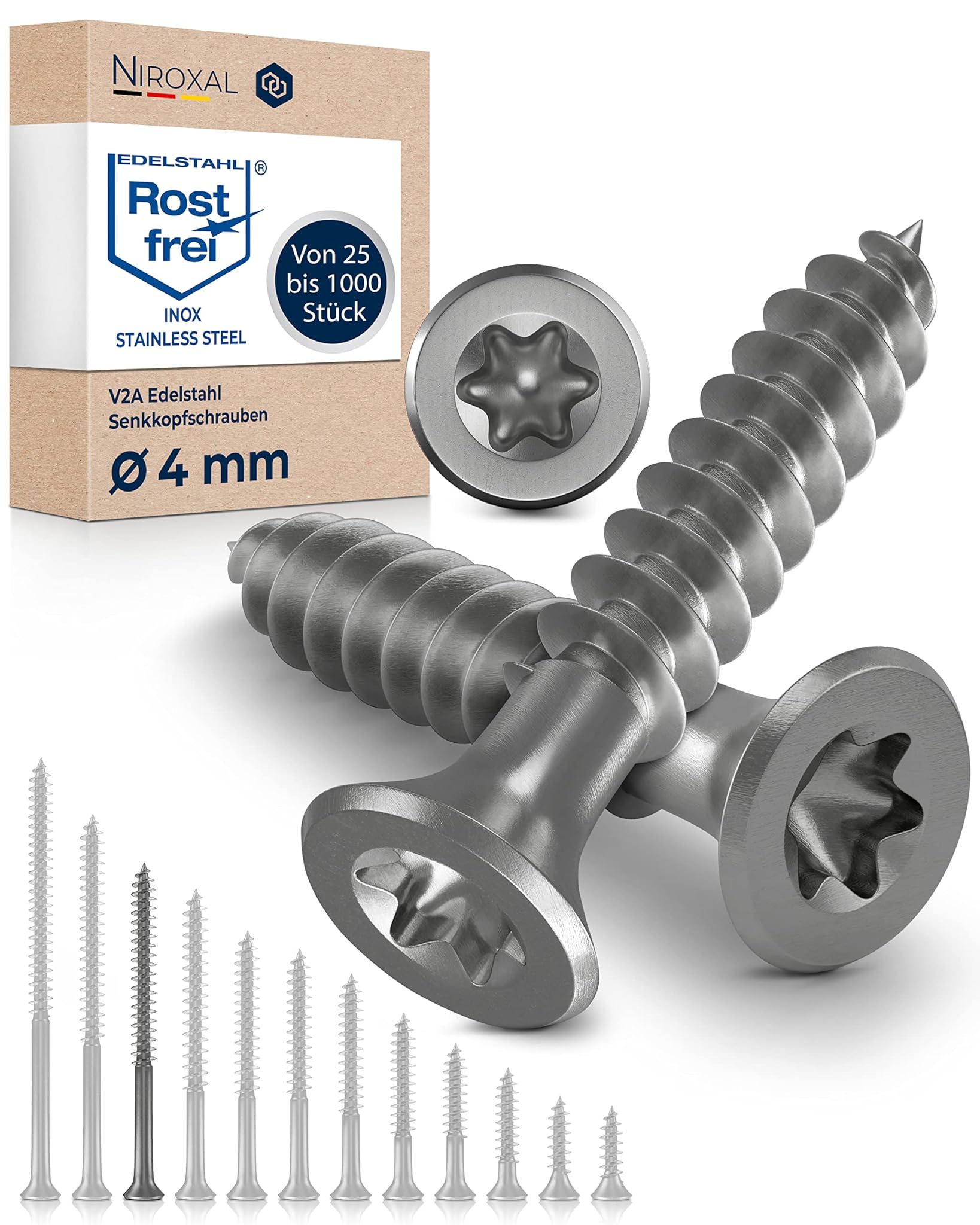 NietFullthings Viti Per Legno Torx Inox V2A, 4x60mm