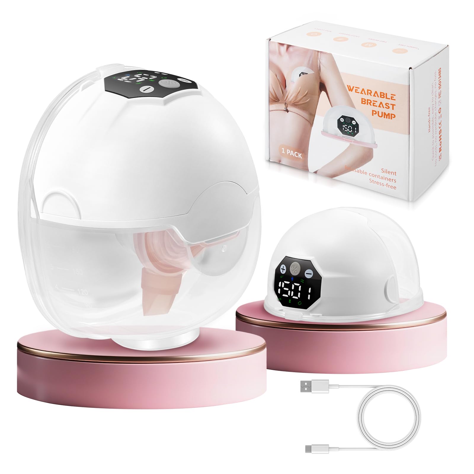 Tiralatte Elettrico Indossabile con Display LCD, 24MM