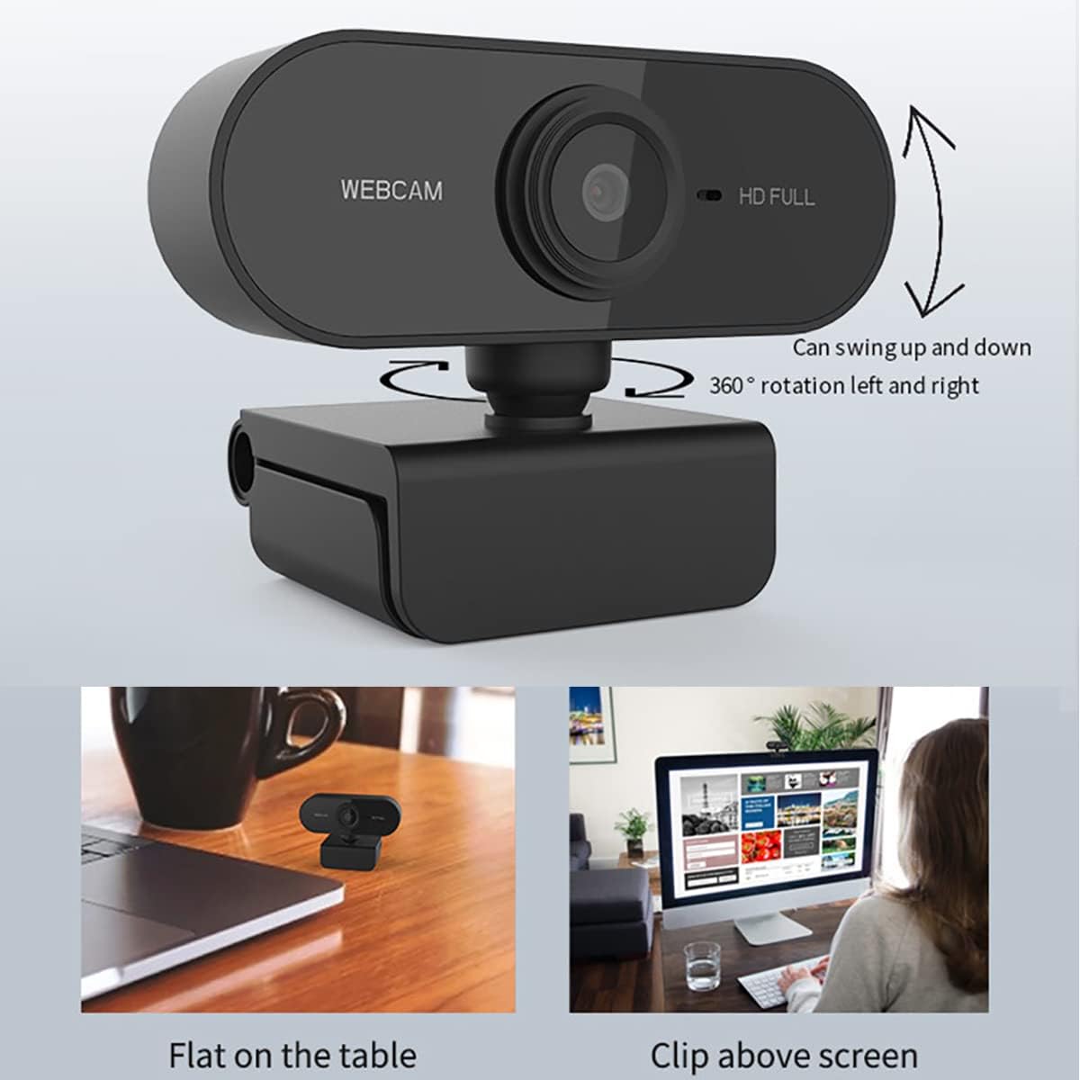 Webcam PC Full HD 1080p con Microfono USB - immagine 3