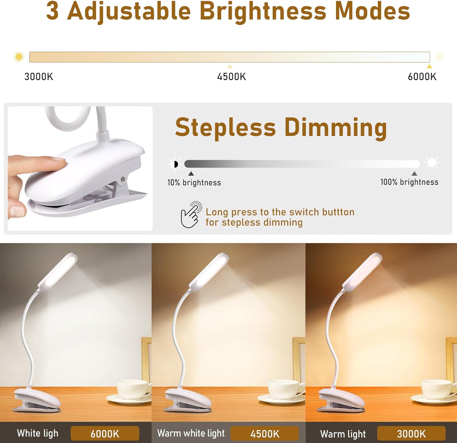 Diboniur Lampada da Scrivania LED con Morsetto - immagine 2