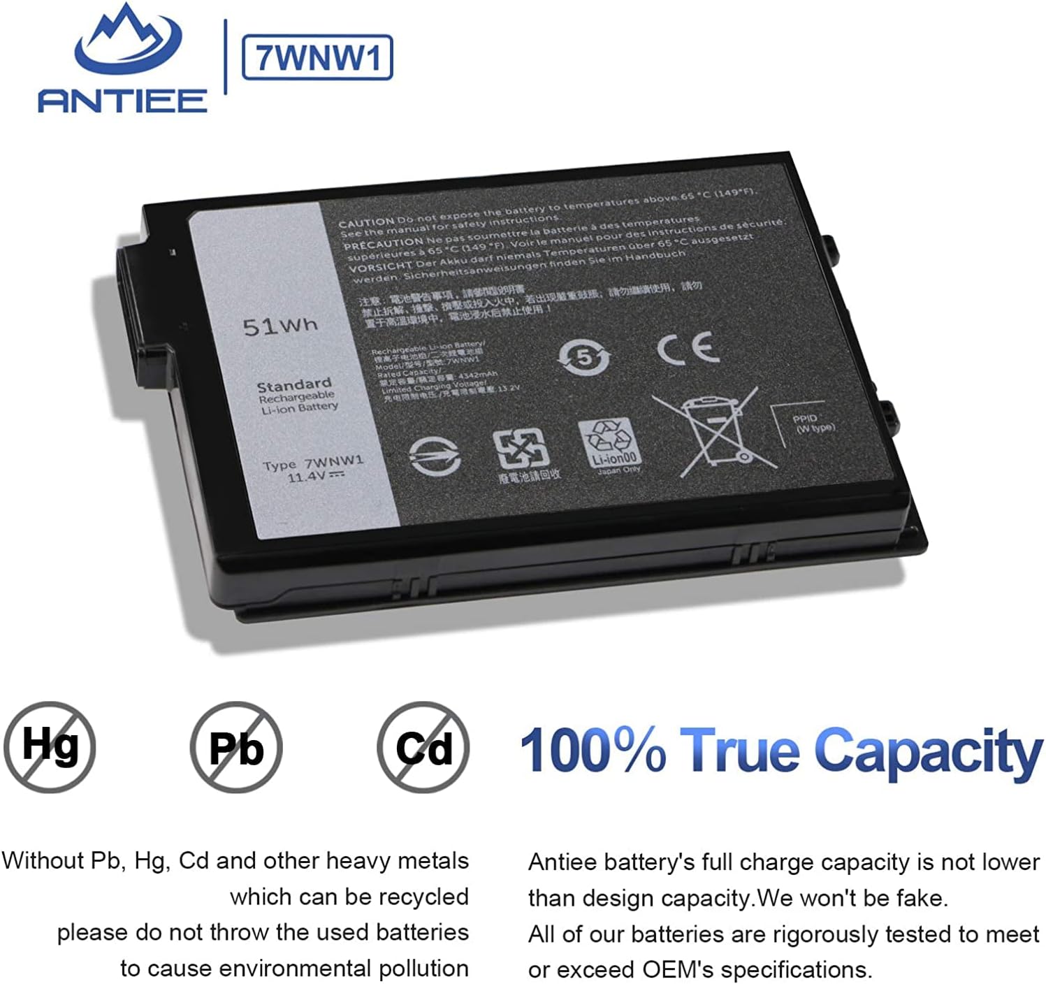 ANTIEE 7WNW1 Batteria per Dell Latitude 5420/7424 Rugged - immagine 4